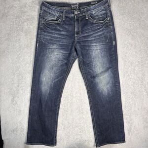 Salvage by Buckle Men’s Straight Jeans Size 36R Regular Fit Dark Wash Denim